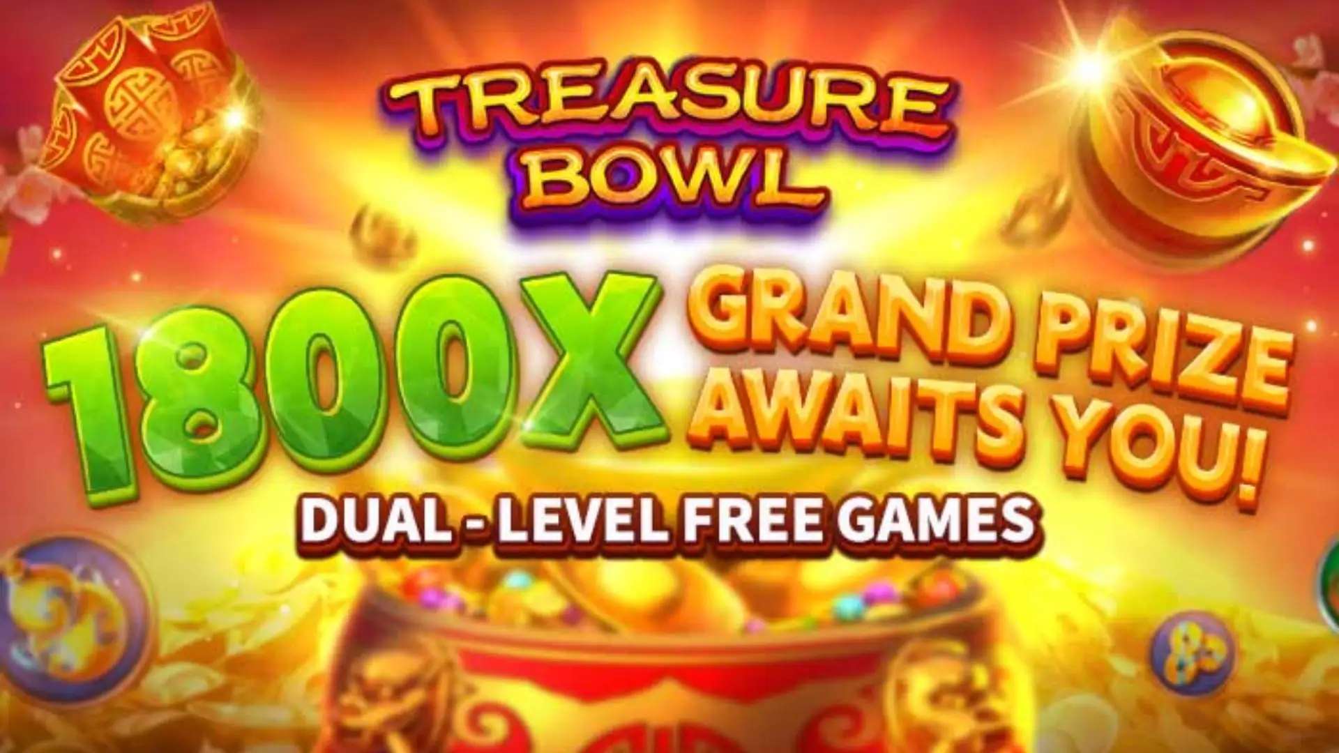 Multiplicadores Treasure Bowl kk999 - 7777x Máximo com Tigela Dourada